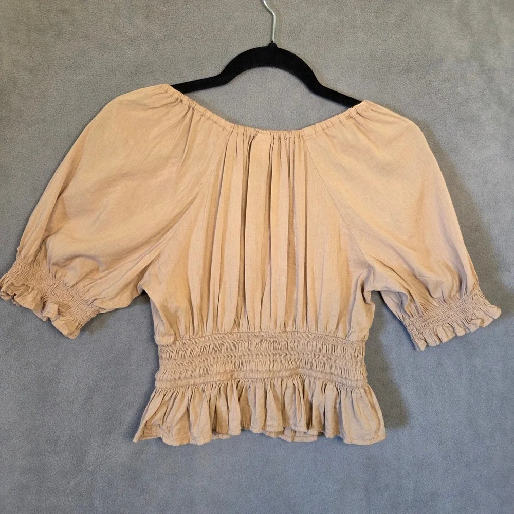 Old Navy Babydoll Milkmaid Top Women's XS Ruffle Boho Cottagecore Peasant